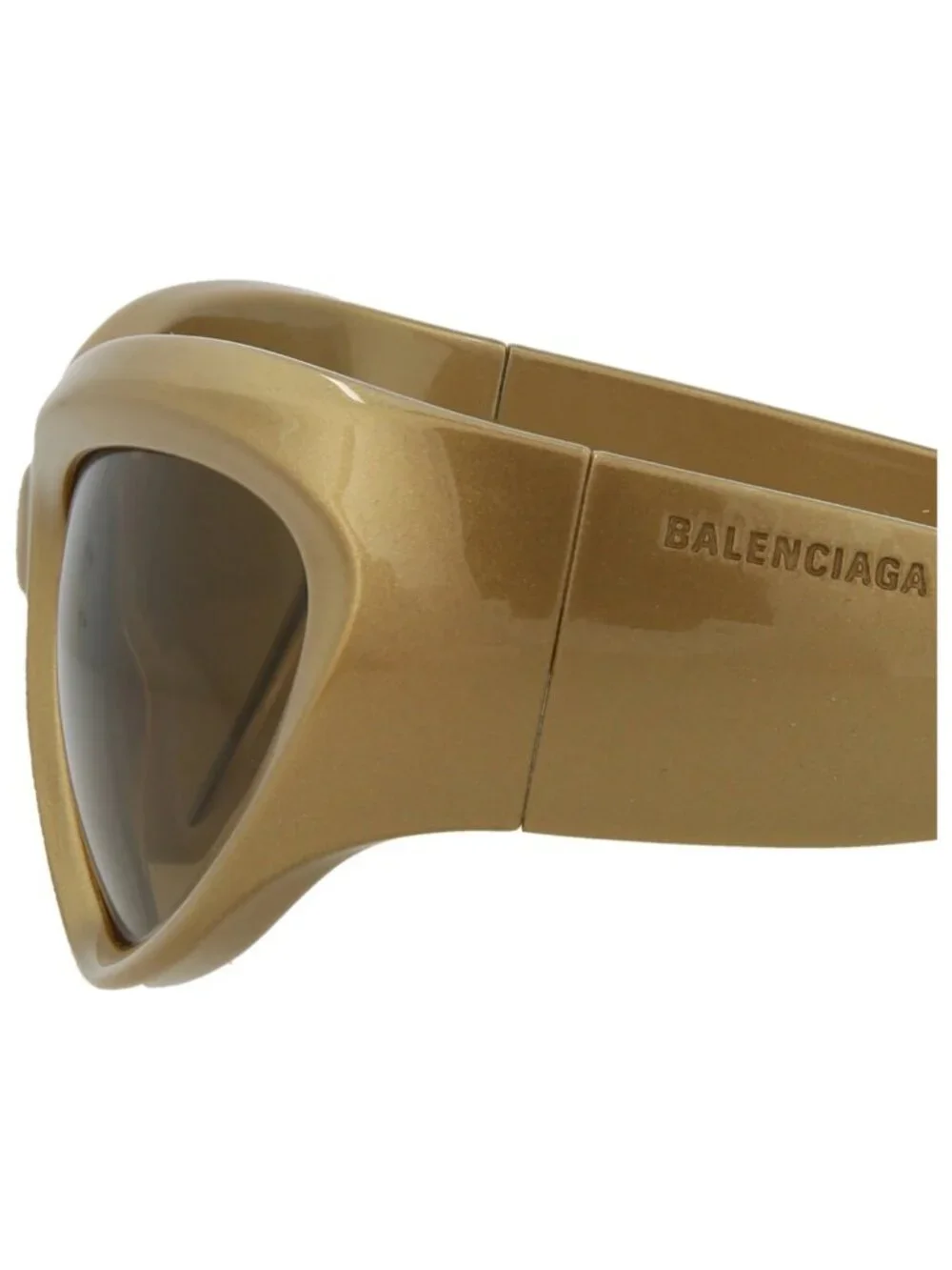 New Balenciaga Women's Sunglasses Shield Wrap Bio Injection Frame Unisex Gold